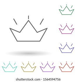 Crown multi color icon. Simple thin line, outline vector of succes and awards icons for ui and ux, website or mobile application