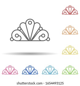 Corona en un icono de estilo multicolor. Línea delgada simple, contorno vector de accesorios femeninos iconos ui y ux, sitio web o aplicación móvil