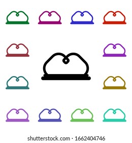 Crown multi color style icon. Simple glyph, flat vector of web icons for ui and ux, website or mobile application