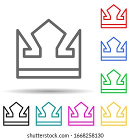 Kronensymbol mit mehrfarbigem Stil. Einfache dünne Linie, Vektorillustration von Web-Icons für i und ux, Website oder mobile Applikationen