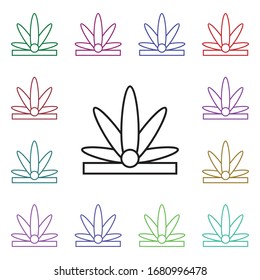 Crown multi color style icon. Simple thin line, outline vector of carnival and amusement icons for ui and ux, website or mobile application