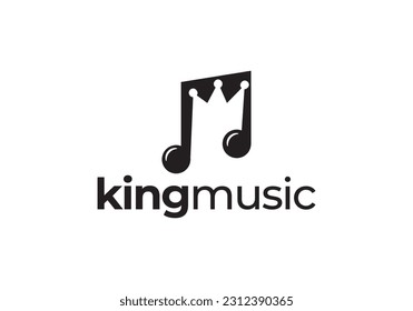 Krone mit Musik, einfache kreative Logo-Design-Inspiration