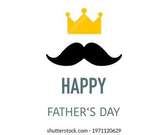 crown and mustache banner, father's day