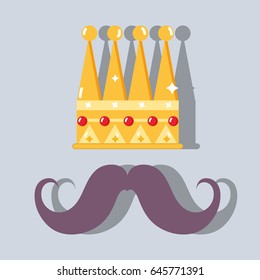 crown and mustache to man use in special day