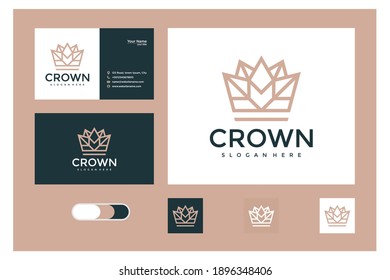 Kronenlogo-Design mit Linienstil