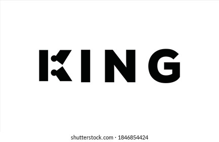 Crown In Negative Space Letter K Vector Logo Design Template