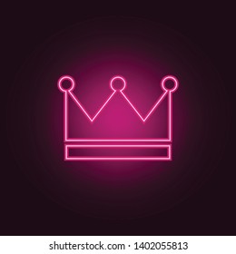 Crown neon icon. Elements of Medals set. Simple icon for websites, web design, mobile app, info graphics