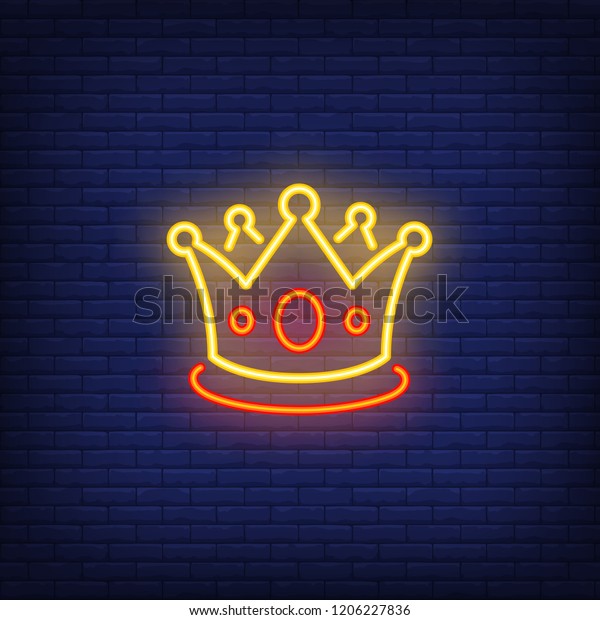 Crown Neon Sign Glowing Neon Crown Stock Vector (Royalty Free ...