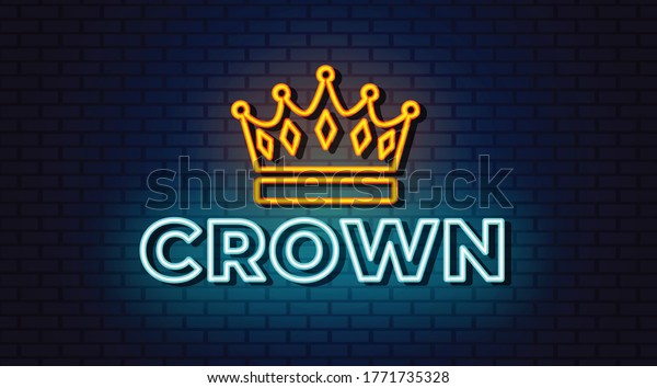 Crown Neon Signs Vector Design Template Stock Vector (Royalty Free ...