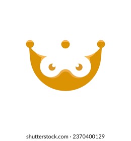 diseños de logotipo de espacio negativo de corona y ninja