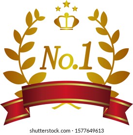 Crown Number Of Laurel. ribbon. Ranking. Laurel wreath. vector