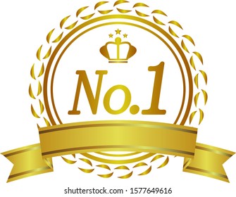 Crown Number Of Laurel. ribbon. Ranking. Laurel wreath. vector