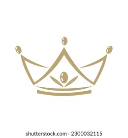 Crown with olive fruits and leaves. Premium Olive Oil Logo Template Design. Vector isolated illustration.