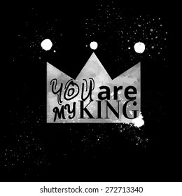 crown on the blackboard. Vector poster