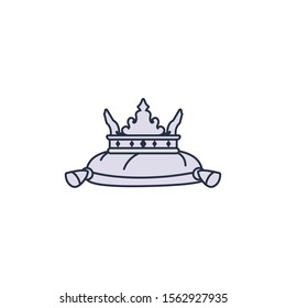 crown on cushion royal monarchy medieval line
