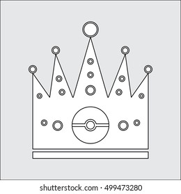 Crown on light background. Flat design.