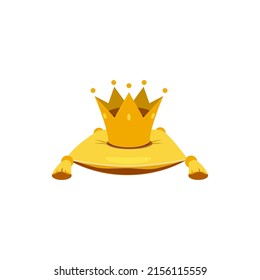 Crown on a pillow, vector flat graphics isolated on a white background