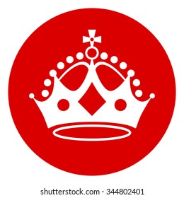 Crown On Red Background. Keep Calm Crown. Vector Illustration.