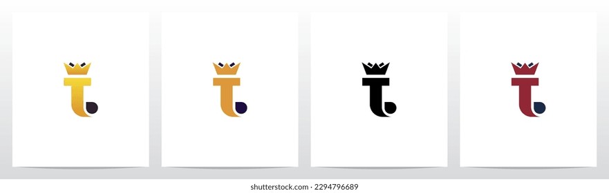 Crown On Top Of Letter Logo Design T