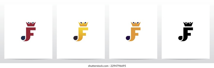 Crown On Top Of Letter Logo Design F