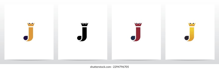 Crown On Top Of Letter Logo Design J