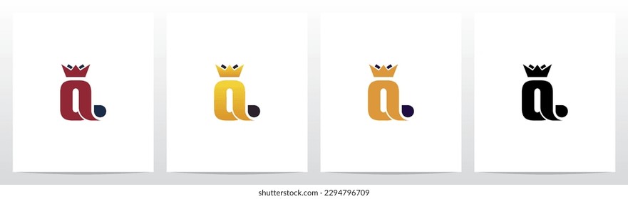 Crown On Top Of Letter Logo Design Q