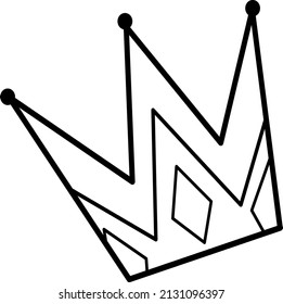 Crown on a white background. Cute pencil drawing. Vector illustration. valentine's day. An element of the decor of a wedding celebration. For a website, mobile application, icons, postcards.