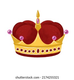 Crown en el fondo aislado blanco Ilustración vectorial