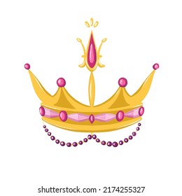 Crown on white  isolated background Vector illustration