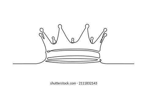 Crown one line vector illustartion