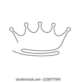 Crown one line vector illustartion