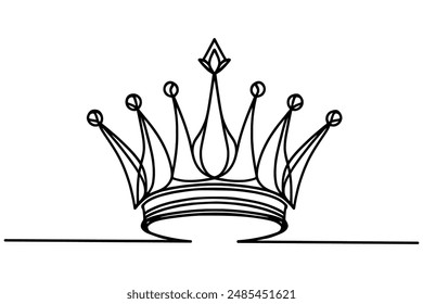 Crown one line, vector illustartion
