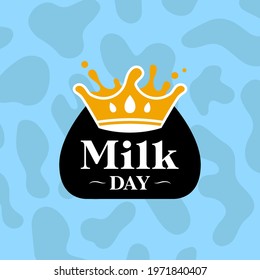 crown with organic milk forms on a speckled background