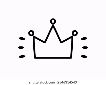 Crown outline icon. Clipart image isolated on white background