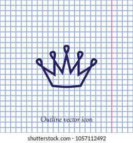 crown outline  icon, vector design element