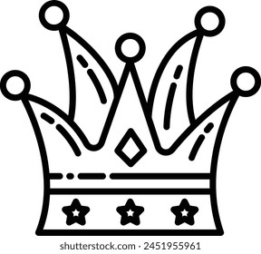 Crown outline icon vector illustration