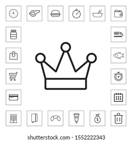 Crown outline icon for web and mobile