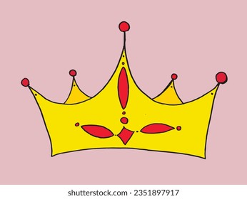 Crown outline illustration vector image. 
Hand drawn crown artwork. 
Simple cute original logo.
Hand drawn vector illustration for posters, cards, t-shirts.