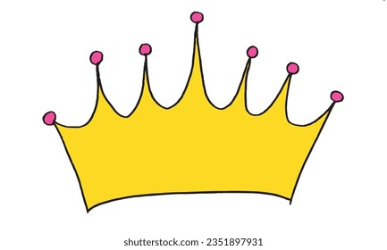Crown outline illustration vector image. 
Hand drawn crown artwork. 
Simple cute original logo.
Hand drawn vector illustration for posters, cards, t-shirts.