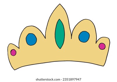 Crown outline illustration vector image. 
Hand drawn crown artwork. 
Simple cute original logo.
Hand drawn vector illustration for posters, cards, t-shirts.
