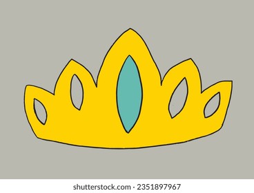 Crown outline illustration vector image. 
Hand drawn crown artwork. 
Simple cute original logo.
Hand drawn vector illustration for posters, cards, t-shirts.