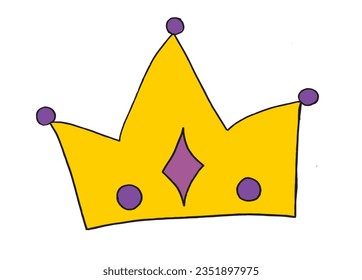 Crown outline illustration vector image. 
Hand drawn crown artwork. 
Simple cute original logo.
Hand drawn vector illustration for posters, cards, t-shirts.