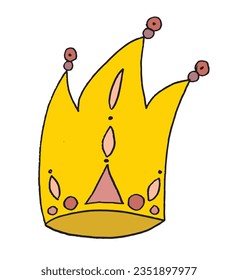 Crown outline illustration vector image. 
Hand drawn crown artwork. 
Simple cute original logo.
Hand drawn vector illustration for posters, cards, t-shirts.