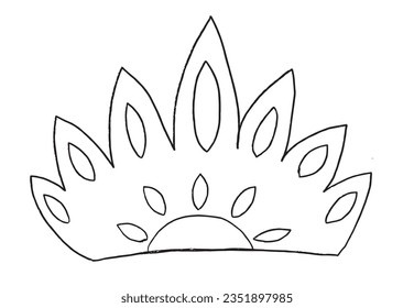 Crown outline illustration vector image. 
Hand drawn crown artwork. 
Simple cute original logo.
Hand drawn vector illustration for posters, cards, t-shirts.
