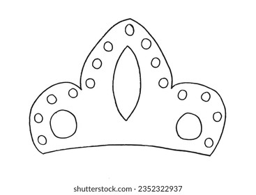 Crown outline illustration vector image. 
Hand drawn crown artwork. 
Simple cute original logo.
Hand drawn vector illustration for posters, cards, t-shirts.