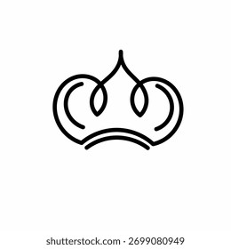 Vektorsymbol für die Kronenkontur. Kronendesign