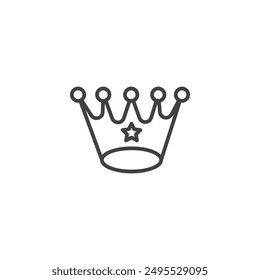 Icono con contorno de corona aislado sobre fondo blanco