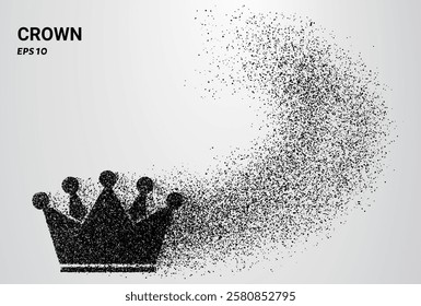 Crown of particles. Crown consists of small circles. Vector illustration.