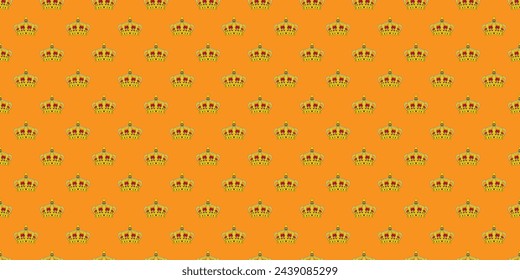 Patrón de la corona. Patrón sin fisuras Koningsdag. Koningsdag o Kings Day Concept en los Países Bajos