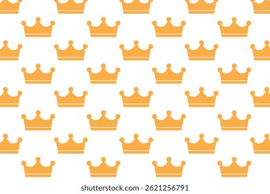Crown pattern on white background . Royal crown pattern . Crown background . Vector illustration